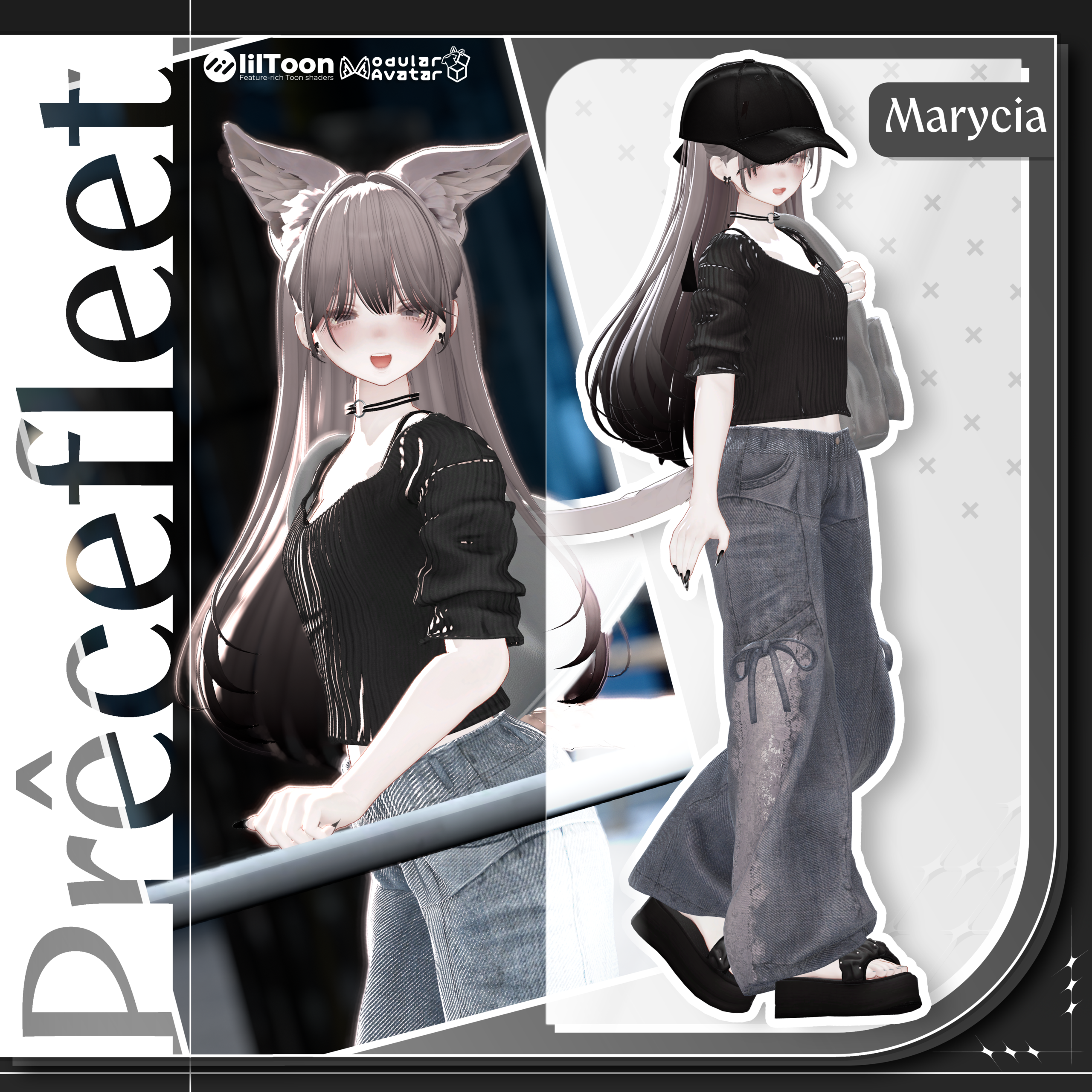 〈Prêcefleet ‐ プレセフリート〉を着用したアバター「Marycia」のインゲーム画像